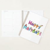 Kinderen Fijne Feestdagen Stick Figure Typografie Planner (Display)