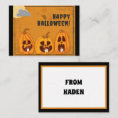 Kinderen Fijne Halloween Griezelige Pompoen Notitiekaartje (Voorkant / Achterkant)