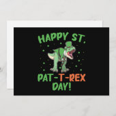 Kinderen Fijne St Pat Trex Dag Dino St Patricks Da Feestdagenkaart (Voorkant / Achterkant)