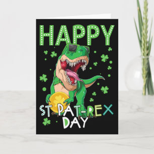Kinderen Fijne St. Patrick's Dag T-rex Dinosaur Bo Kaart