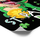 Kinderen Fijne St. Patrick's Dag T-rex Dinosaur Bo Poster (Hoek)