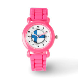 Kinderen Finse vlag Roze Glitter Strap Watch Horloge