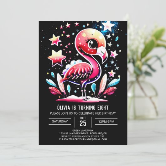 Kinderen Flamingo Bohemian Verjaardag Kaart (Staand voorkant)