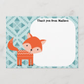 Kinderen Flat Panel Dankjewel Kaarten Rood Vos Notitiekaartje (Voorkant)