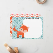 Kinderen Flat Panel Dankjewel Kaarten Rood Vos Notitiekaartje (Voorkant / Achterkant in situ)