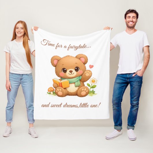 Kinderen Fleece Deken | "Sprookje Lezen Beer" (In situ)