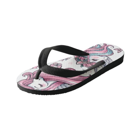 Kinderen Flip-Flop Design – Roze Eenhoorns Kinder Teenslippers (Schuin)