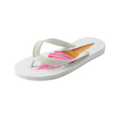Kinderen Flip Flops - Roze Ijsje + Groene IJslolly (Schuin)