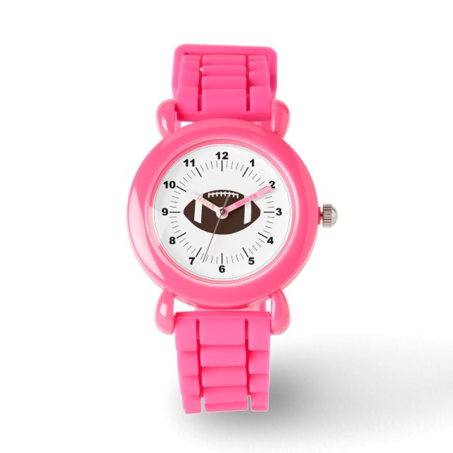 Kinderen Football Roze Glitter Strap Horloge (Voorkant)