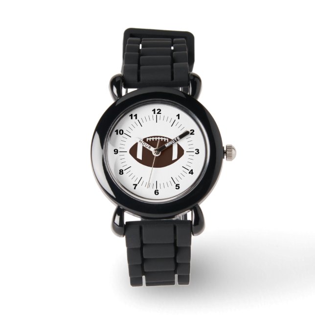 Kinderen Football Silver Glitter Strap Watch Horloge (Voorkant)