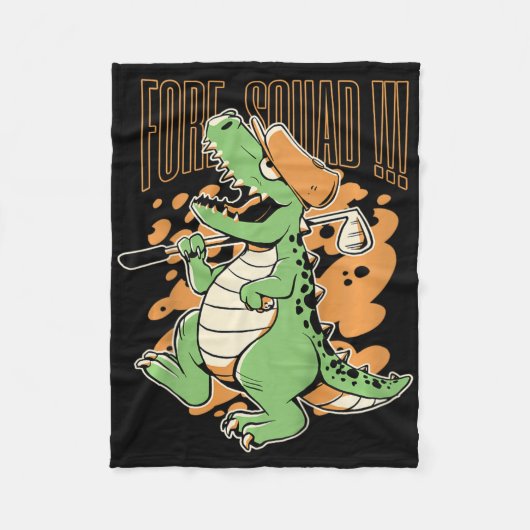 Kinderen Fore Squad T-rex Dinosaur Golf Speler Gra Fleece Deken (Voorkant)