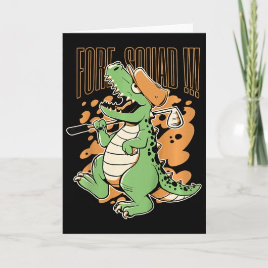 Kinderen Fore Squad T-rex Dinosaur Golf Speler Gra Kaart (Voorkant)