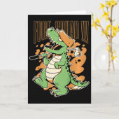 Kinderen Fore Squad T-rex Dinosaur Golf Speler Gra Kaart (Gele Bloem)
