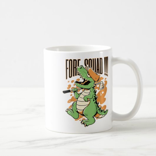Kinderen Fore Squad T-rex Dinosaur Golf Speler Gra Koffiemok (Rechts)