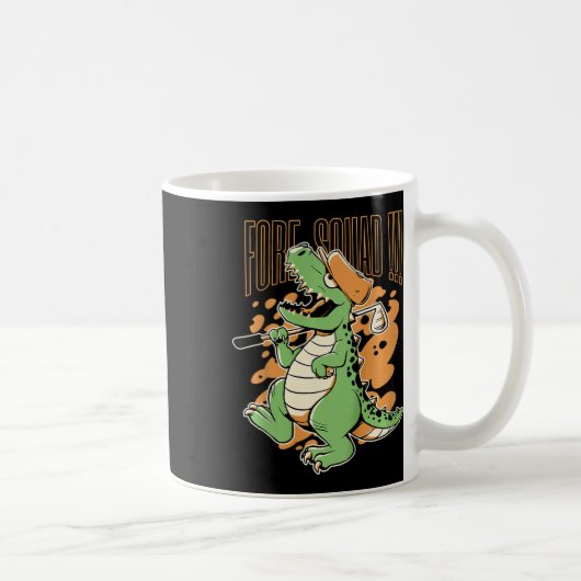 Kinderen Fore Squad T-rex Dinosaur Golf Speler Gra Koffiemok (Rechts)