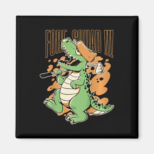 Kinderen Fore Squad T-rex Dinosaur Golf Speler Gra Magneet (Voorkant)