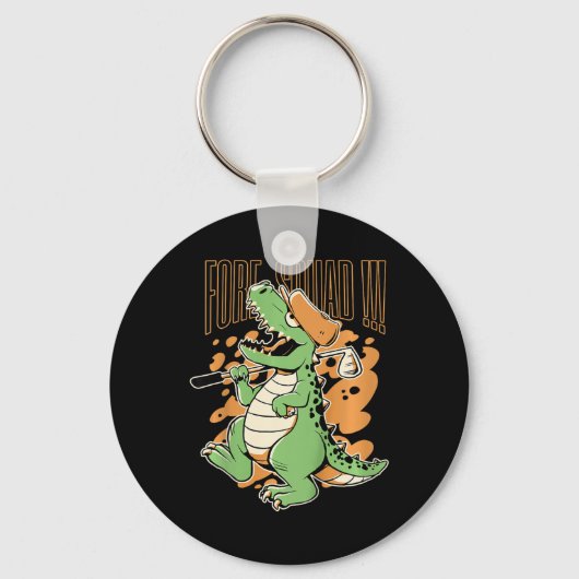 Kinderen Fore Squad T-rex Dinosaur Golf Speler Gra Sleutelhanger (Voorkant)