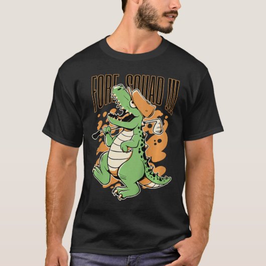 Kinderen Fore Squad T-rex Dinosaur Golf Speler Gra T-shirt (Voorkant)