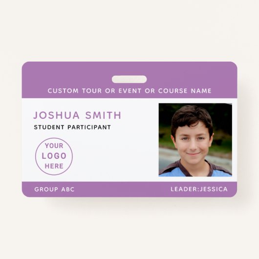 Kinderen Foto ID Badge Music Tour Schoolreis (Voorkant)