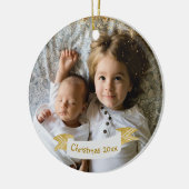 Kinderen Foto Kerst Ornament met Jaar (Links)