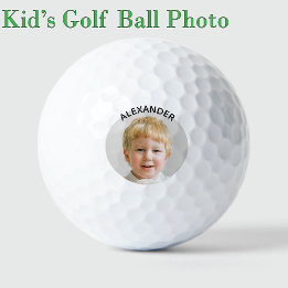 Kinderen Foto Monogram Sjabloon Verjaardag Golfballen