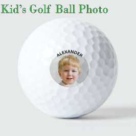 Kinderen Foto Monogram Sjabloon Verjaardag Golfballen