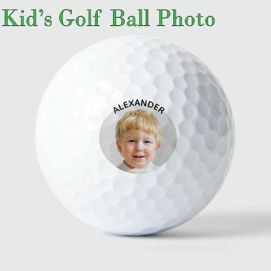 Kinderen Foto Monogram Sjabloon Verjaardag Golfballen