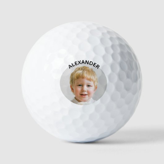 Kinderen Foto Monogram Sjabloon Verjaardag Golfballen (Voorkant)