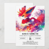 Kinderen Fox Verjaardag Kaart (Voorkant / Achterkant)