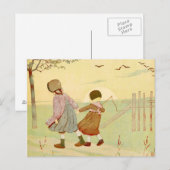 "Kinderen" Franse illustratie Briefkaart (Voorkant / Achterkant)