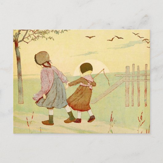 "Kinderen" Franse illustratie Briefkaart (Voorkant)