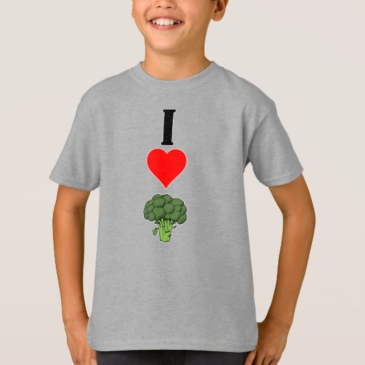 Kinderen Funny I Love (Heart) Broccoli T-shirt (Voorkant)