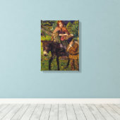 Kinderen gaan naar de markt (door John Lee) Canvas Afdruk (Insitu (Houten vloer))