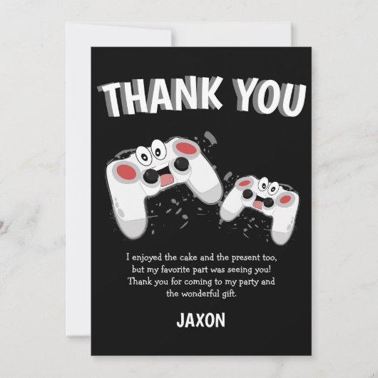 Kinderen Gamen Dankkaart Bedankkaart (Voorkant)