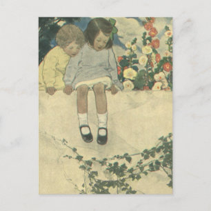 kinderen, Garden Wall Jessie Willcox Smith Briefkaart