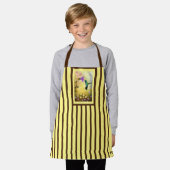 Kinderen Geel en bruin Striped Schort (Gedragen)