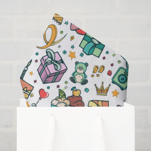 Kinderen Gefeliciteerd Verjaardag Tissuepapier (Cadeauzakje)