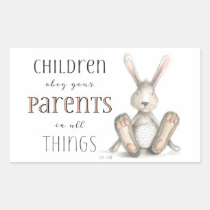 Kinderen gehoorzamen aan hun ouders-Col 3:20 Rechthoekige Sticker