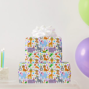 Kinderen Gelukkig Dier Verjaardag Cadeaupapier