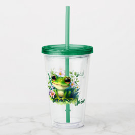 Kinderen Gelukkig Groene Kikker Acryl Drinkbeker