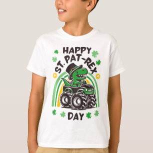 Kinderen Gelukkig St Pat Trex Dag Dino St Patricks T-shirt