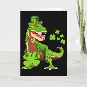 Kinderen Gelukkige St Pat Trex Dag Dino St Patrick Kaart