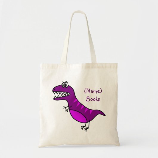 Kinderen genaamd id paarse dinosaurus book canvas  tote bag (Voorkant)