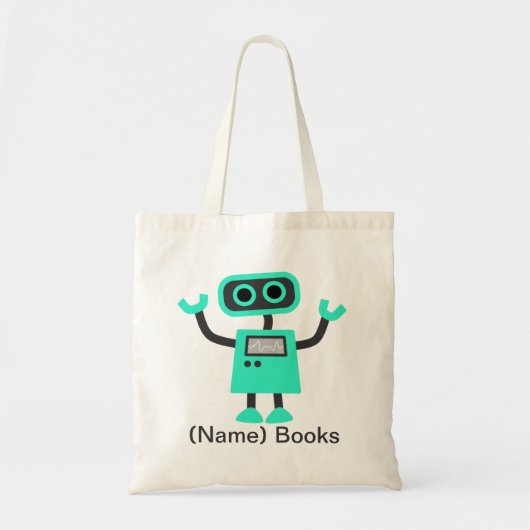 Kinderen genaamd id Robot book canvas tas (Voorkant)