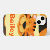 Kinderen genaamd tijger gezicht oranje iPhone hoesje (Achterkant horizontaal)