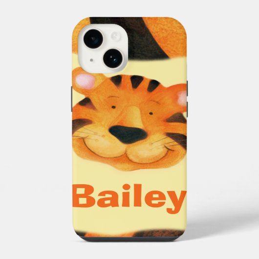 Kinderen genaamd tijger gezicht oranje iPhone hoesje (Achterkant)