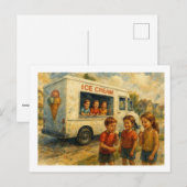 Kinderen genieten van ijscombitterauto, briefkaart (Voorkant / Achterkant)