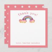 Kinderen gepersonaliseerd regenboog waterverf bedankkaart (Voorkant / Achterkant)