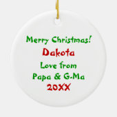 Kinderen gepersonaliseerd voor grootouders keramisch ornament (Achterkant)