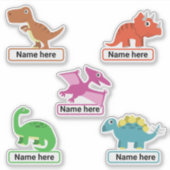 Kinderen Gepersonaliseerde Dinosaur Naam Sticker S (Voorkant)
